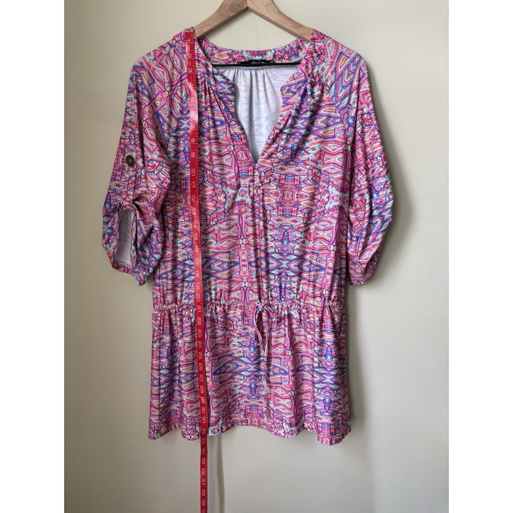 Nanette Lepore Swim Cover Up Tunic Dress Women's Small Multicolor Geometric - Picture 8 of 8